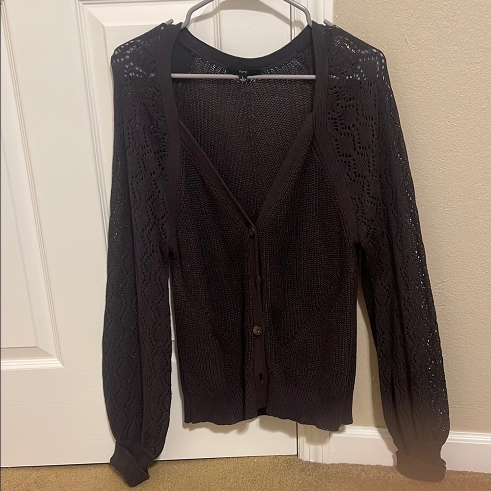 Fate Purple Cardigan Sweater Lightweight Knit